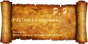 Péterfi Havaska névjegykártya